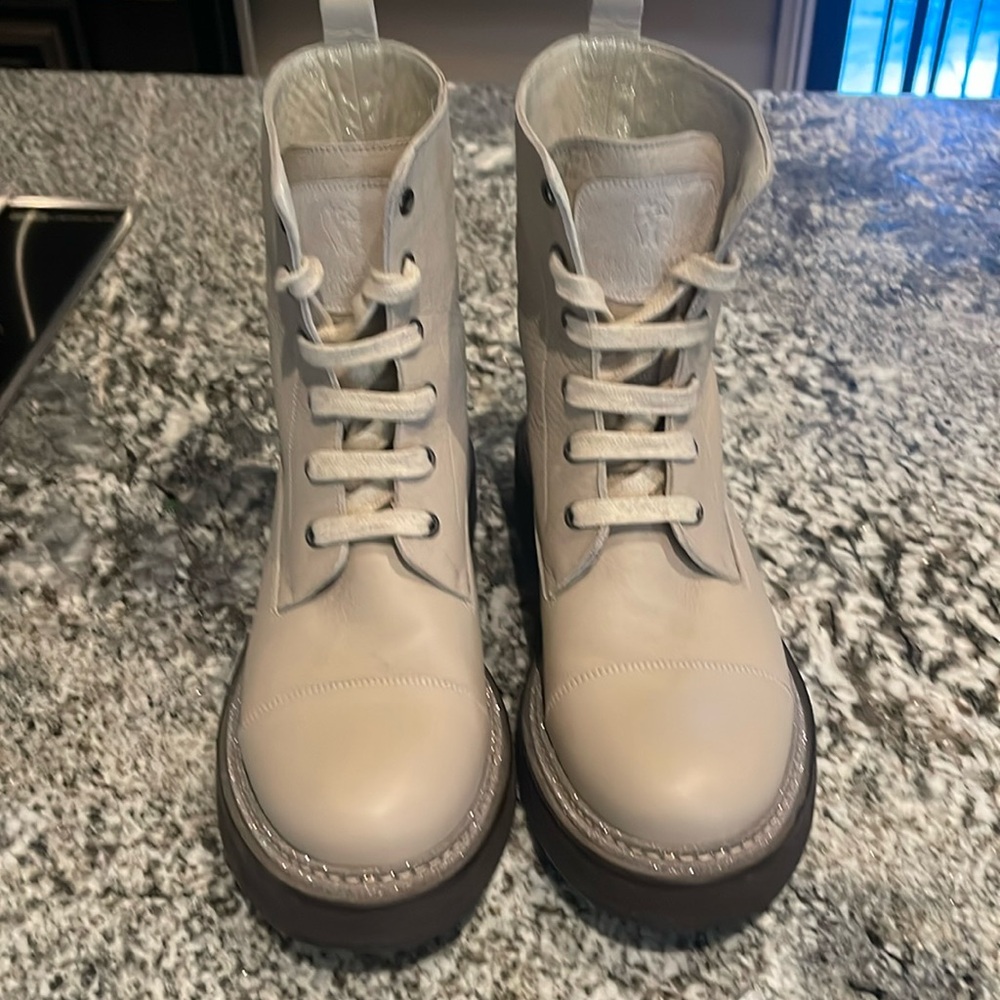 Brunello Cucinelli Leather Biker Boots